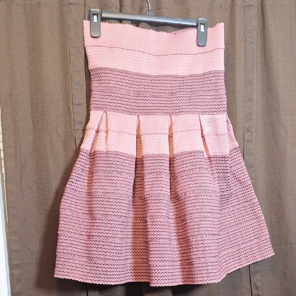 Elegant Pink Textured Women's Dress